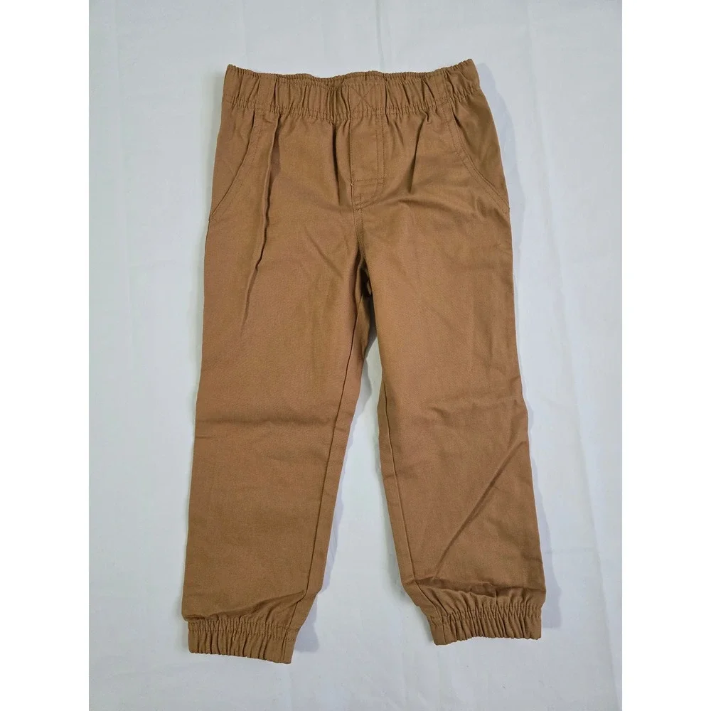 Carters Boys 3T 2pc Outfit Set Striped Hooded Henley and Brown Jogger Pants NEW